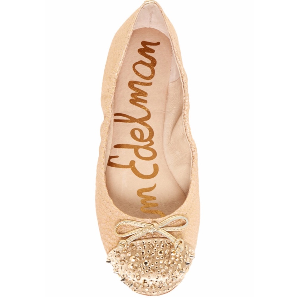 Beatrix Spiked Sam Edelman Gold Flats